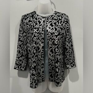 JEANNE ALEXANDER Elegant Black and Silver Women's Jacket/size S